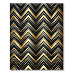 Bold Black Gold Chevron Stripes Rug