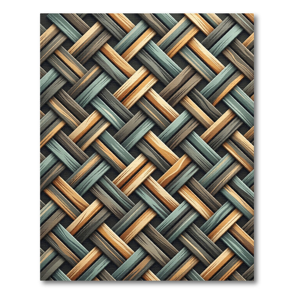 Woven Amber and Sage Diagonal Plaid Rug