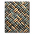 Woven Amber and Sage Diagonal Plaid Rug