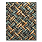 Woven Amber and Sage Diagonal Plaid Rug