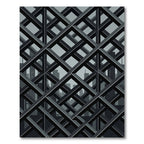 Modern Charcoal Architectural Grid Rug