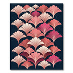 Art Deco Ginkgo Leaf Coral Blush Rug