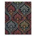 Ornate Crimson and Gold Palmette Tapestry Rug