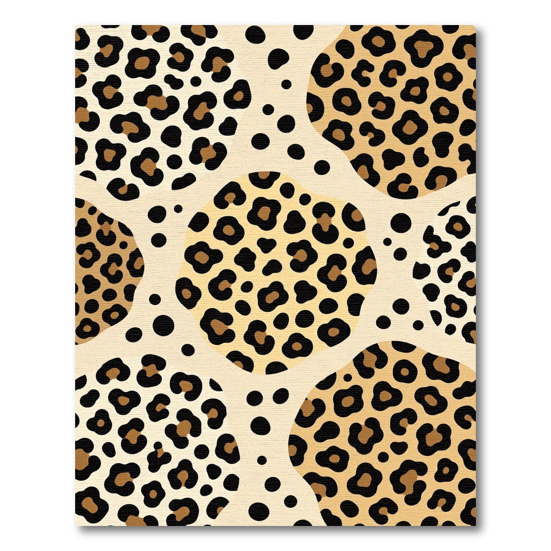 Ochre Speckled Leopard Print Collage Rug