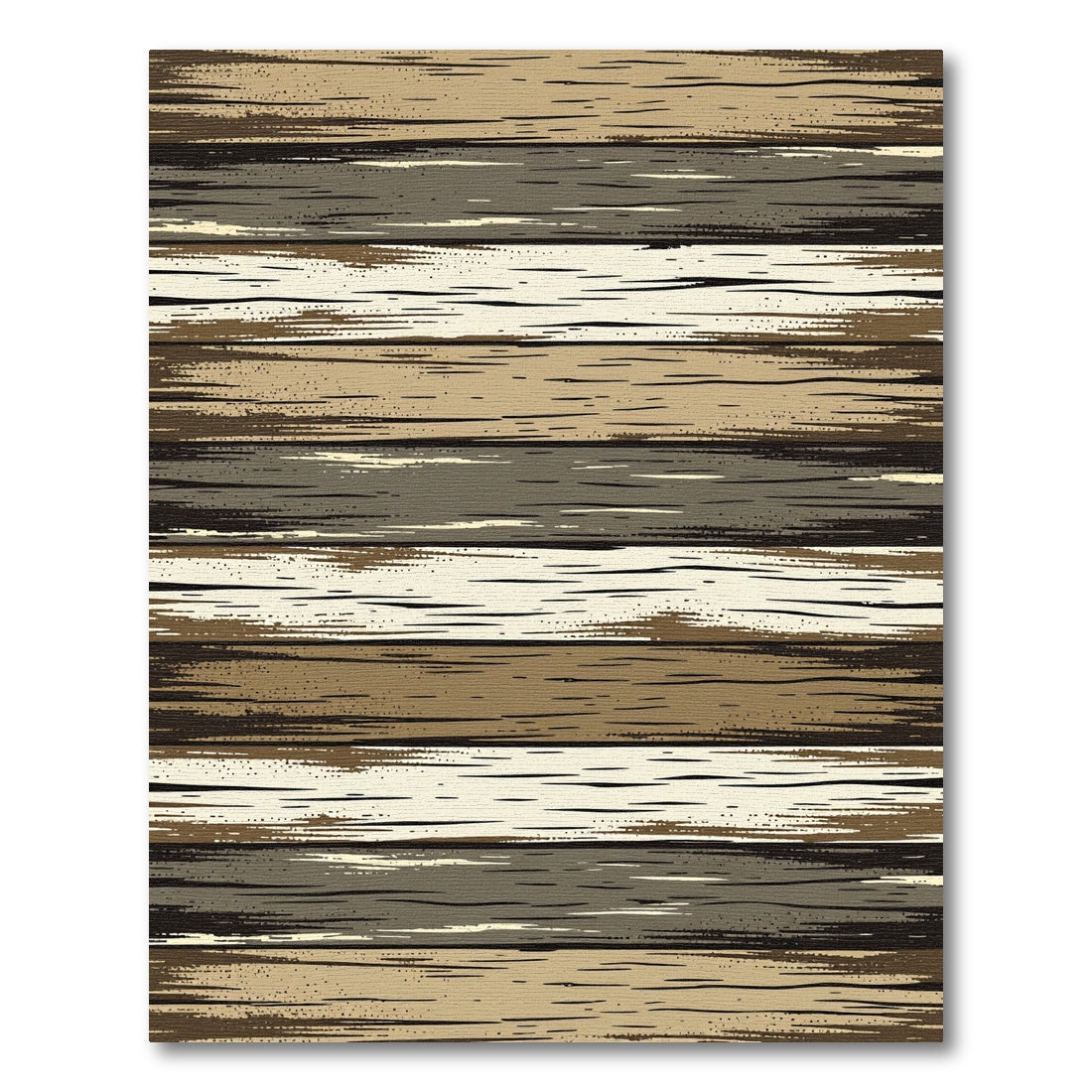 Earthy Toned Rustic Wood Plank Texture Rug