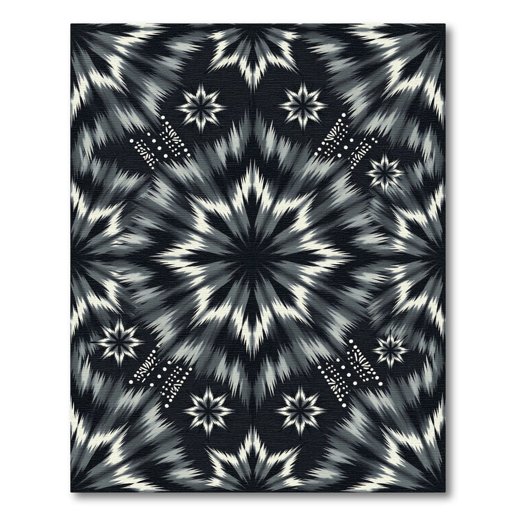 Monochrome Starburst Tie-Dye Rug