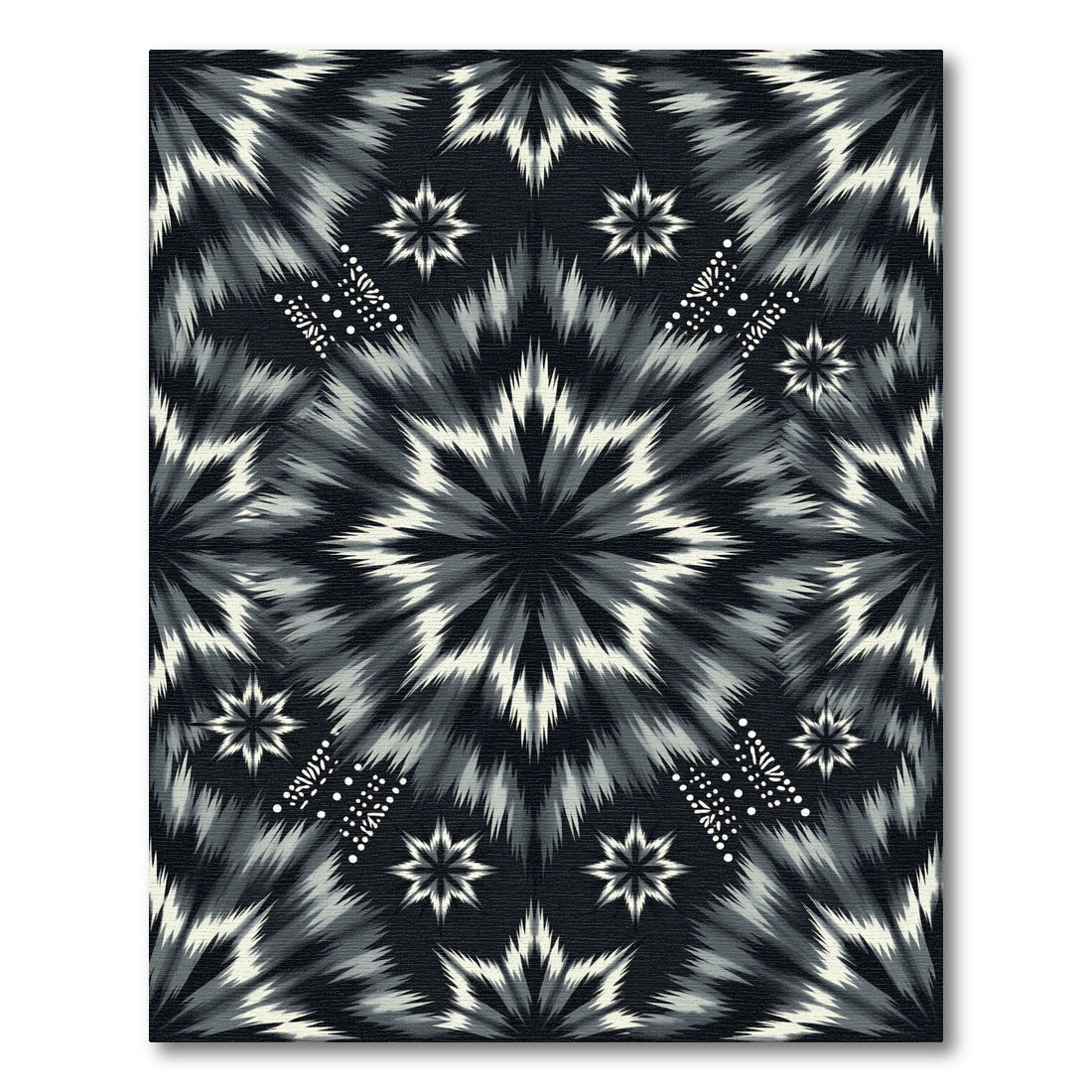 Monochrome Starburst Tie-Dye Rug