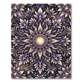 Radiant Amethyst Gold Floral Mandala Rug