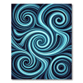 Aqua Blue Swirls Abstract Rug