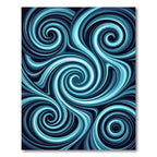 Aqua Blue Swirls Abstract Rug