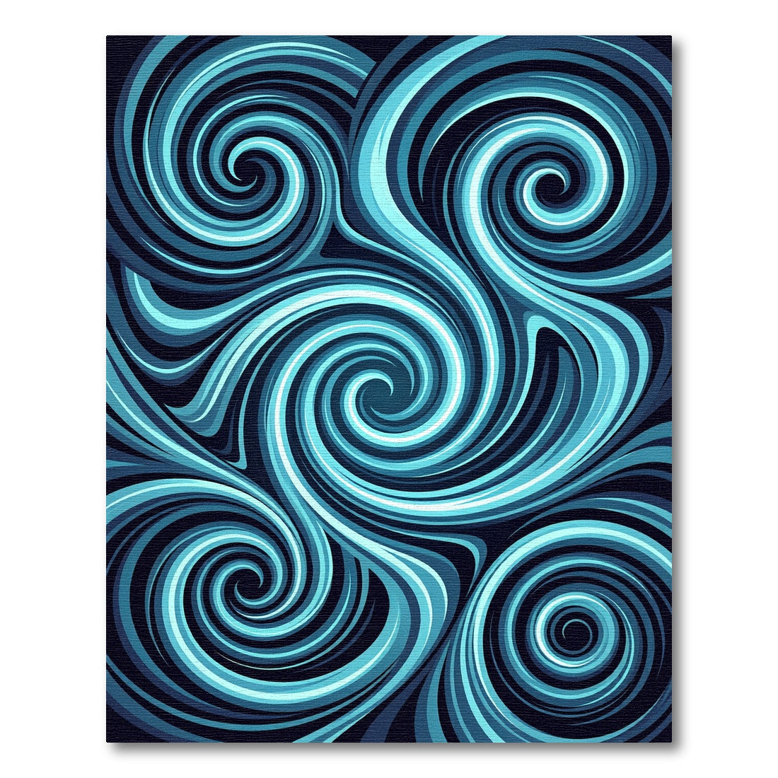 Aqua Blue Swirls Abstract Rug