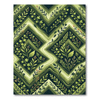 Botanical Emerald Ivy Chevron Rug