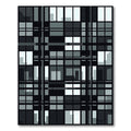 Modern Industrial Grid Monochromatic Block Art Rug
