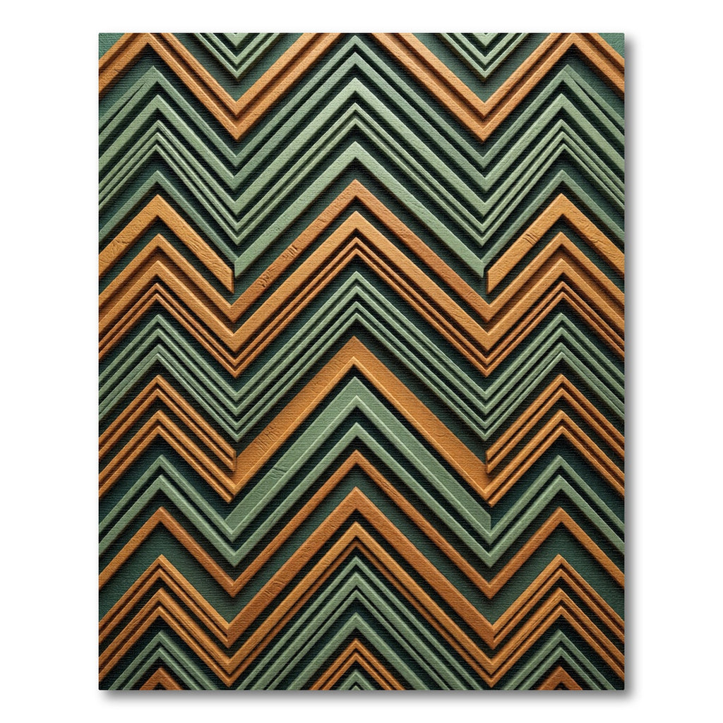 Warm Copper Teal Zigzag Rug