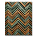 Warm Copper Teal Zigzag Rug
