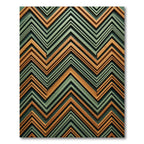 Warm Copper Teal Zigzag Rug