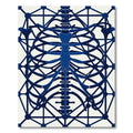 Deep Blue Skeleton Geometric Harmony Rug