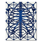 Deep Blue Skeleton Geometric Harmony Rug