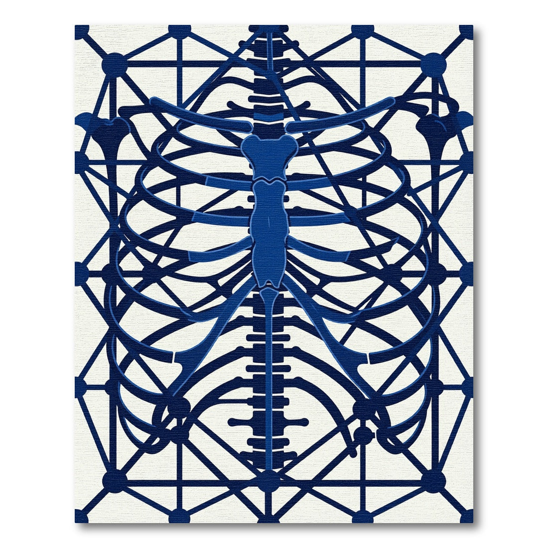 Deep Blue Skeleton Geometric Harmony Rug