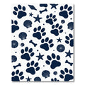 Navy Blue Nautical Animal Paw Shell Rug