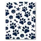 Navy Blue Nautical Animal Paw Shell Rug