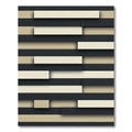 Modern Black Beige Layered Stripes Rug