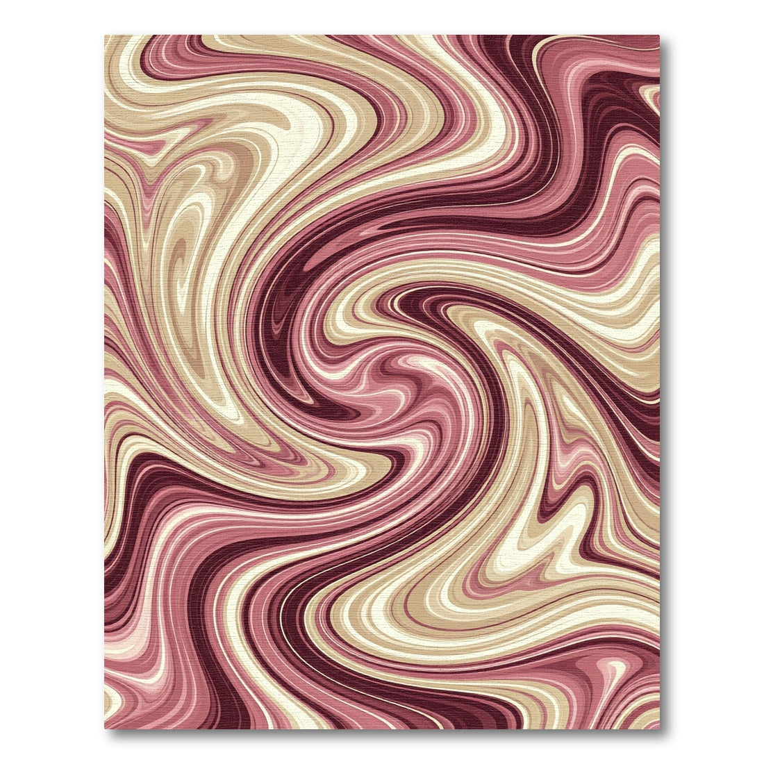 Crimson Beige Swirl Liquid Art Rug