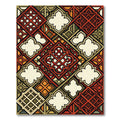 Red Orange Interlocking Geometric Overlay Rug