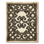 Antique Bronze Ornate Scrollwork Lattice Rug