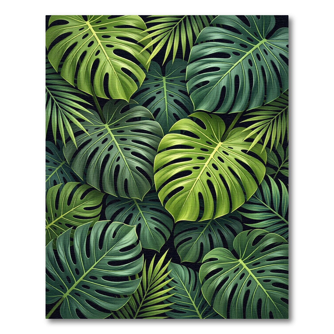 Verdant Leaf Canopy Abstraction Rug