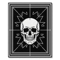 Black White Skull Graphic Rug