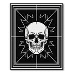 Black White Skull Graphic Rug