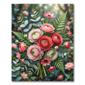 Soft Pastel Ranunculus Floral Bouquet Composition Rug