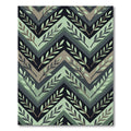 Sage Green Chevron Leaf Botanical Rug