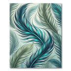 Lush Ethereal Teal Feather Art Rug