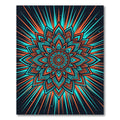 Radiant Teal Orange Mandala Bloom Rug