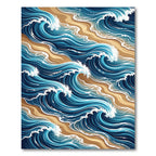Ethereal Blue Ocean Tide Swirls Rug