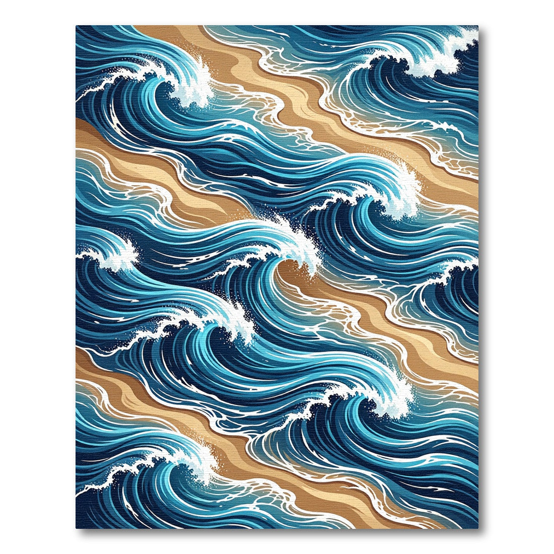 Ethereal Blue Ocean Tide Swirls Rug
