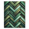Forest Green Woven Herringbone Texture Rug