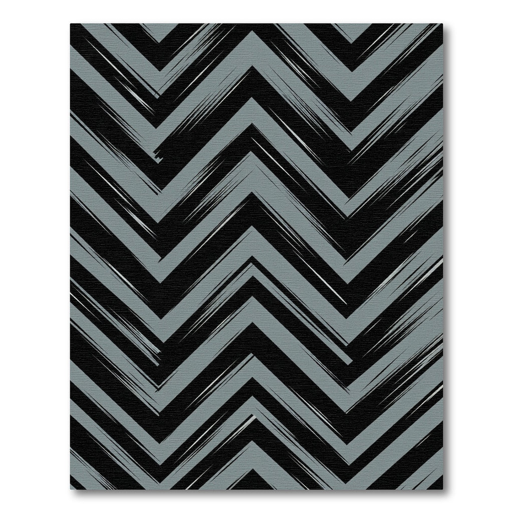 Modern Gray Black Chevron Zigzag Textured Rug
