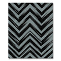 Modern Gray Black Chevron Zigzag Textured Rug