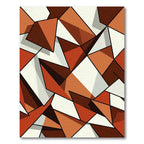Terracotta Geometric Angular Composition Rug