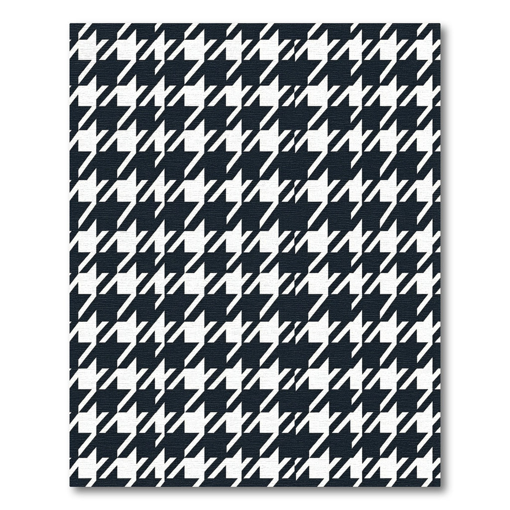 Classic Houndstooth Black White Geometric Rug