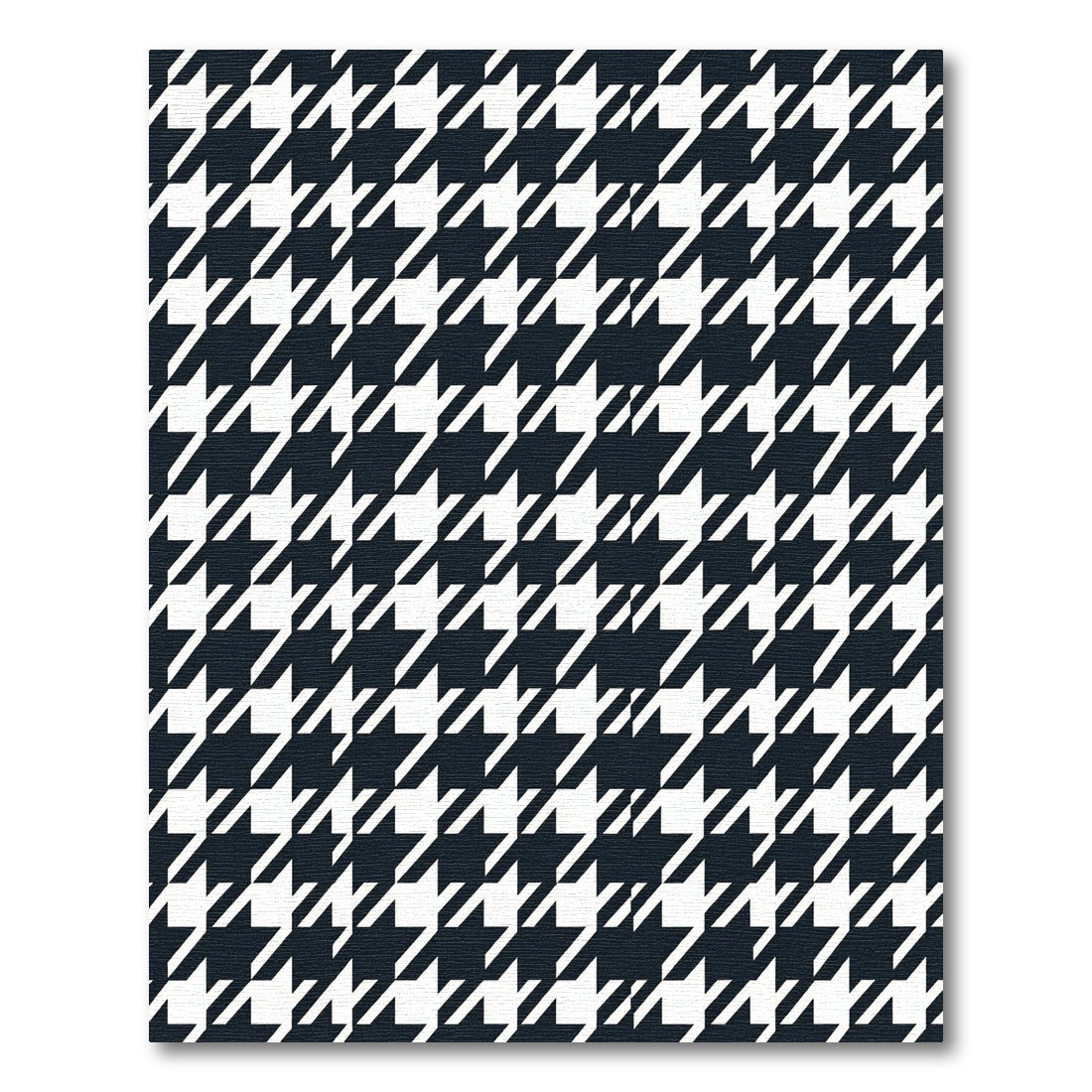 Classic Houndstooth Black White Geometric Rug
