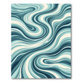 Fluid Ocean Wave Abstract Teal Swirl Rug