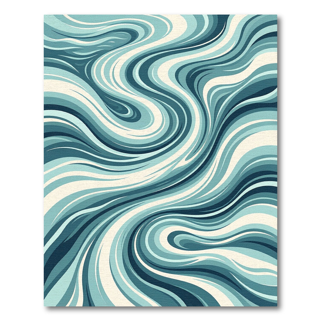 Fluid Ocean Wave Abstract Teal Swirl Rug