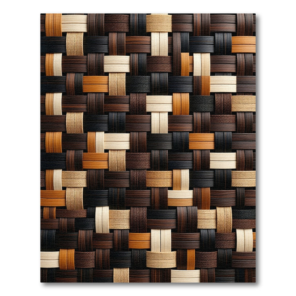 Woven Earth Tones Basketweave Rug