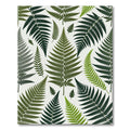 Green Fern Leaf Arrangement Rug