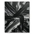 Bold Black White Abstract Brushstroke Rug
