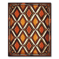 Rustic Burnt Orange Geometric Diamond Art Rug